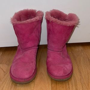 Kids Hot Pink Ugg Bailey Bow Size 2 Great Condition